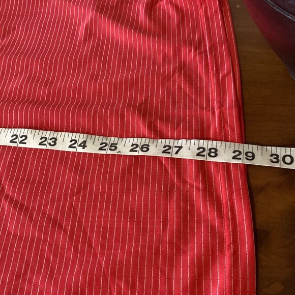 Tapulco Stripe Red Men’s Mandarin Collar Short Sleeve Size L - Picture 6 of 7